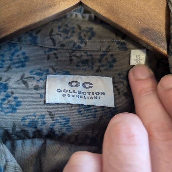 CORNELIANI CC - Corduroy patterned shirt - Sz 15 / 38 - Picture 6 of 8